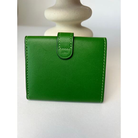 Coach 1941 Small Trifold Wallet Kelly Green With Floral Print Interior - Picture 5 of 5